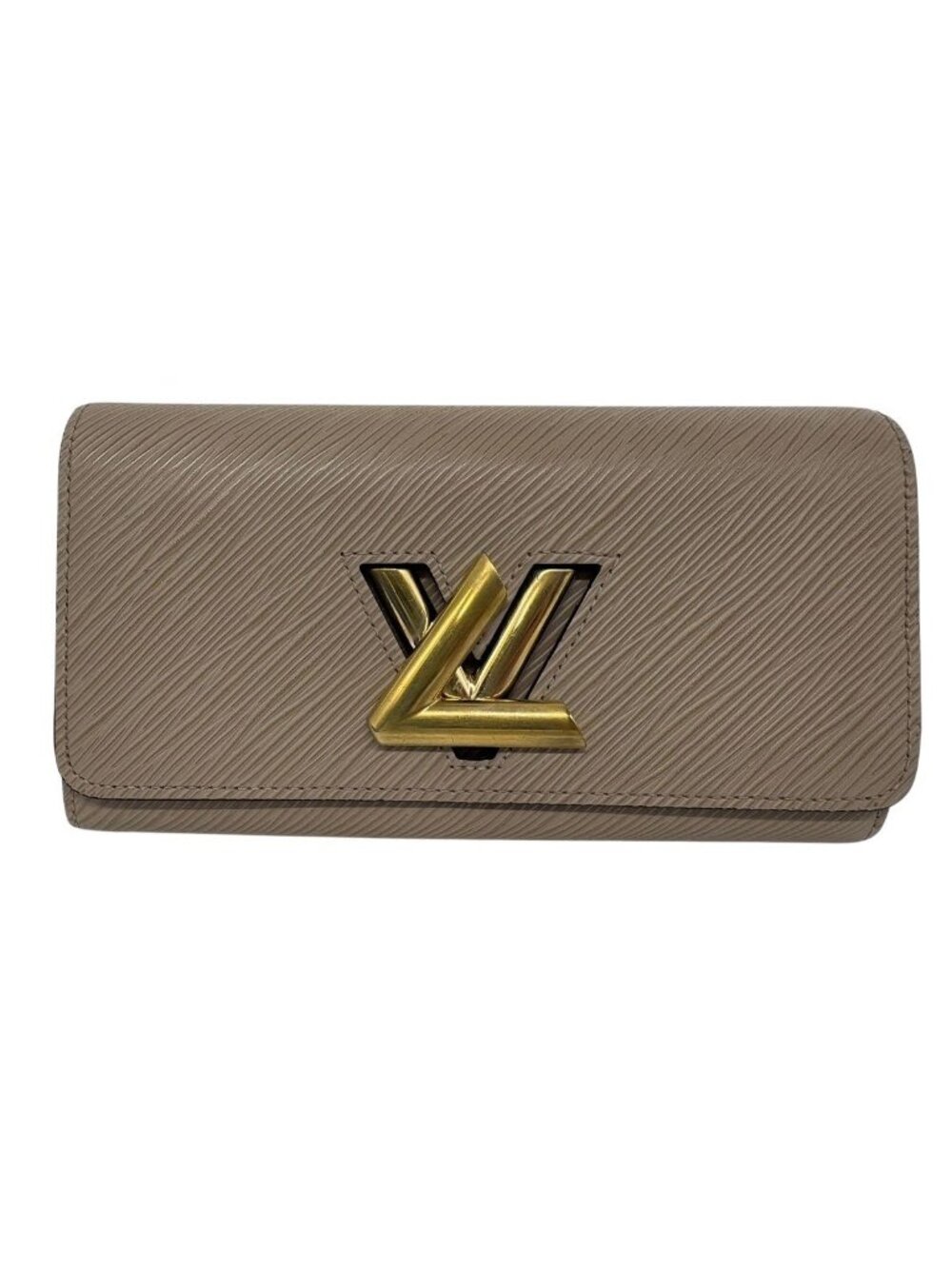 Louis Vuitton Portefeuille Twist Folded Wallet Epi Beige Gold